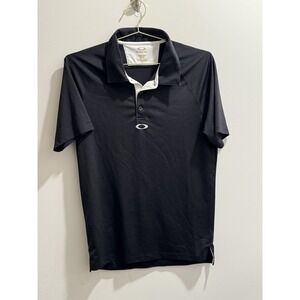 Oakley Polo Shirt Men's Medium Stretch Short Sleeve Shirt Regular Fit Black